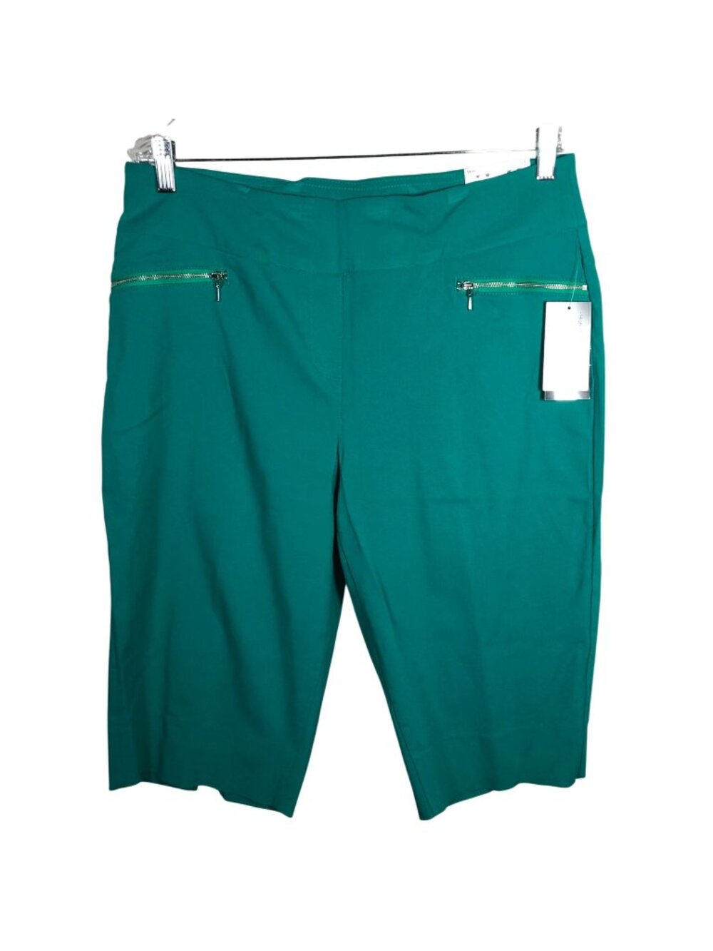 NWT Alia Womens Skimmer Capri Pants Size 14 Teal Stretch Slimming Casual Cropped
